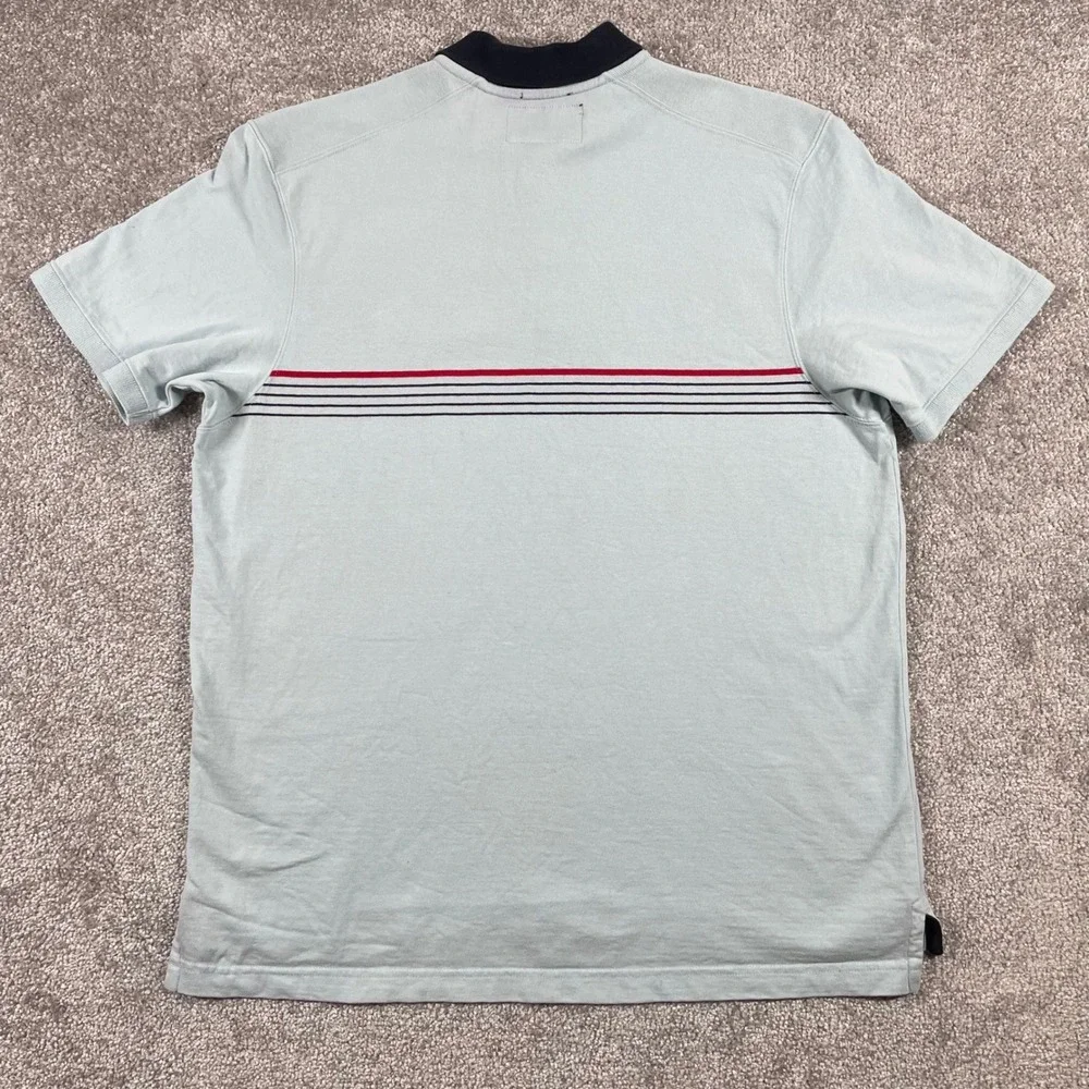 Abercrombie Fitch Polo Shirt Mens Large Muscle Fit Snap Button Y2K Retro Striped